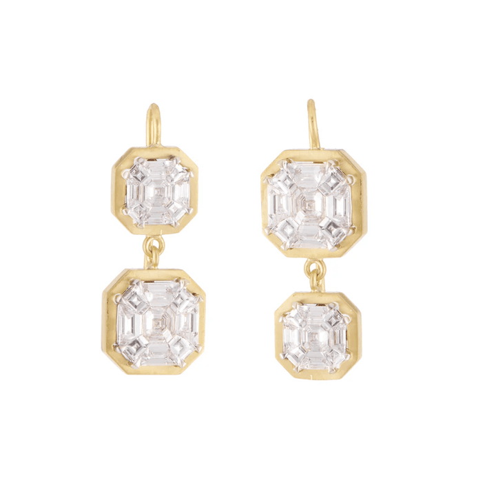 Diamond Double Drop Earrings