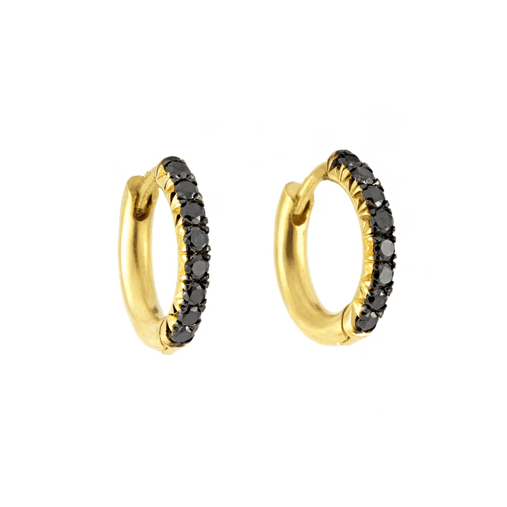 Baby Black Diamond Huggie Hoops