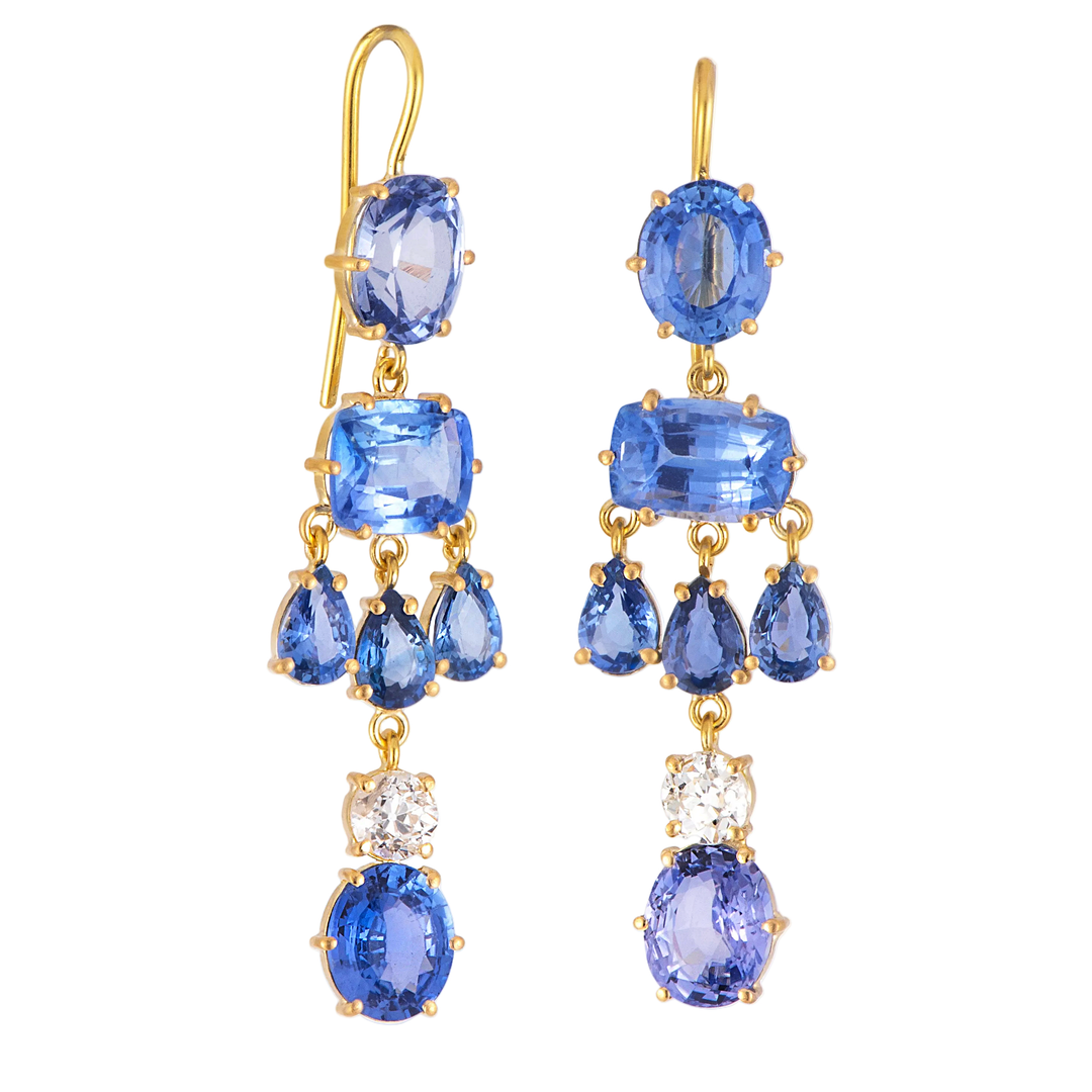 Sapphire Chandelier Drop Earrings
