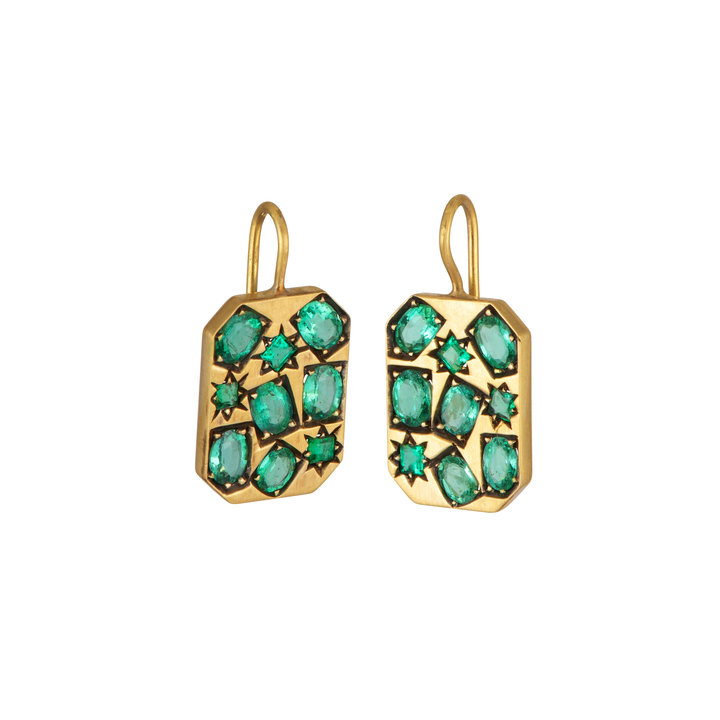 Ten Table Emerald Drop Earrings