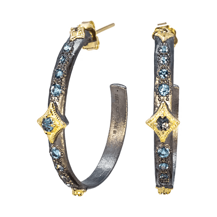 30mm London Blue Topaz Crivelli Hoops