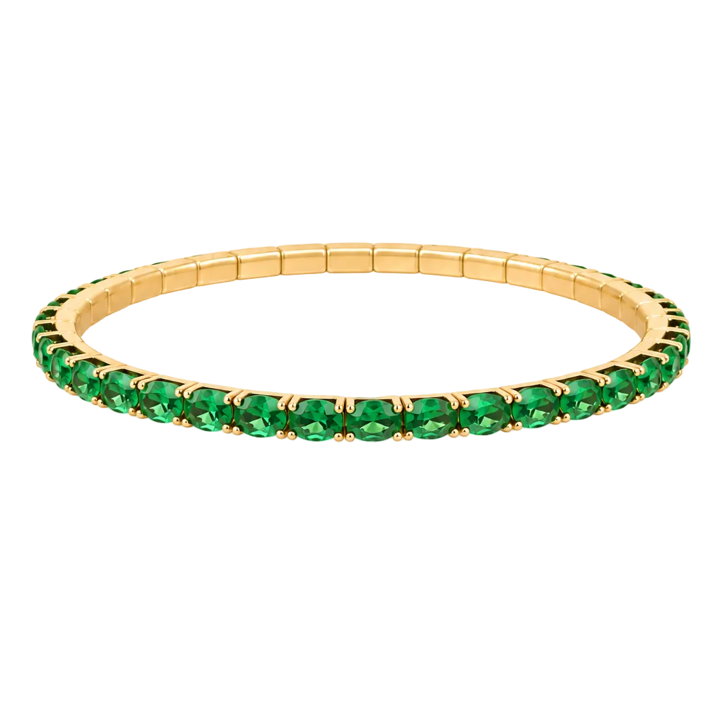 Oval Tsavorite Garnet Extensible Tennis Bracelet