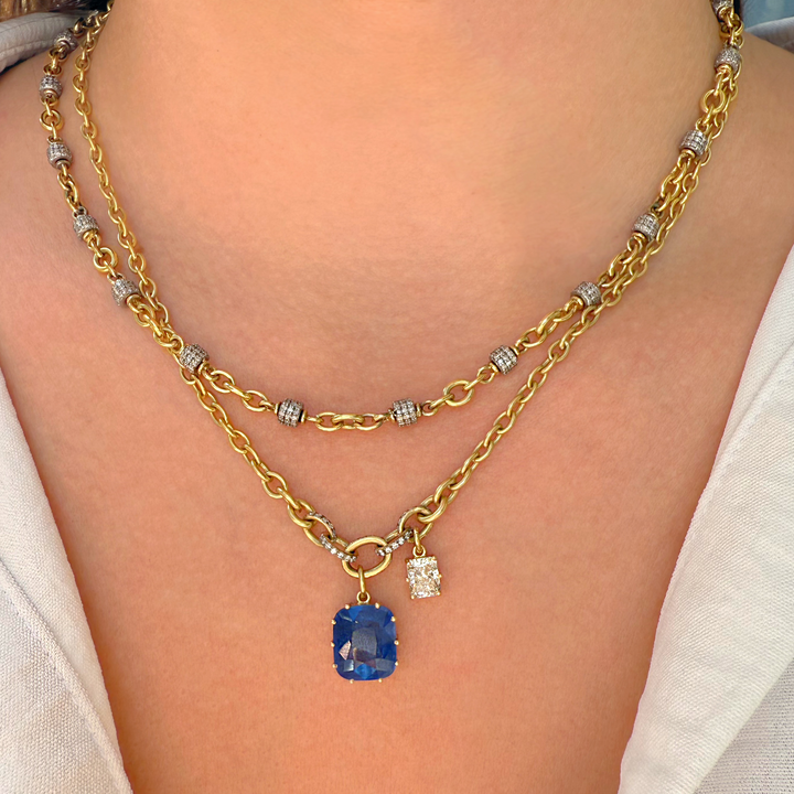 Moi et Toi Sapphire and Diamond Necklace