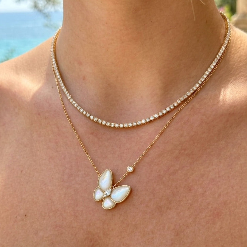 4.43 Carat Diamond Tennis Necklace