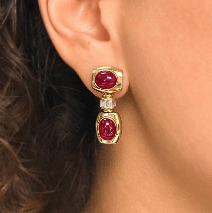 Ruby Vintage Drop Earrings