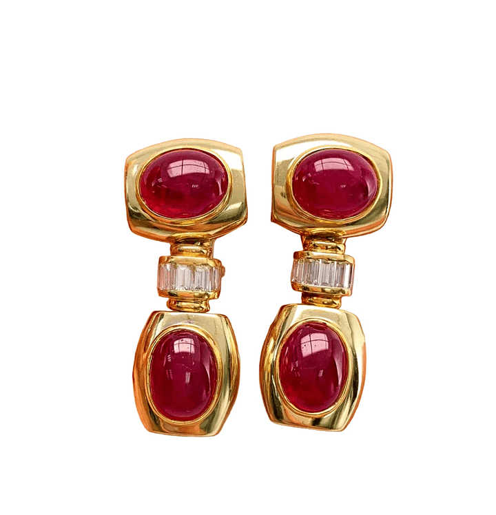 Ruby Vintage Drop Earrings