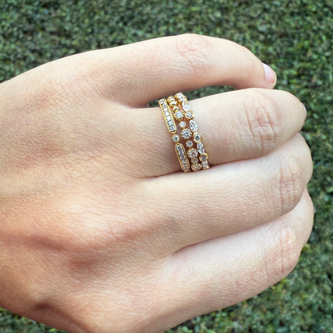 Segmented Diamond Band Ring