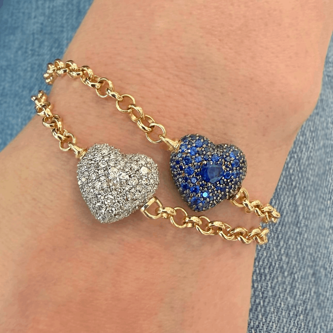 Blue Sapphire Heart Bracelet