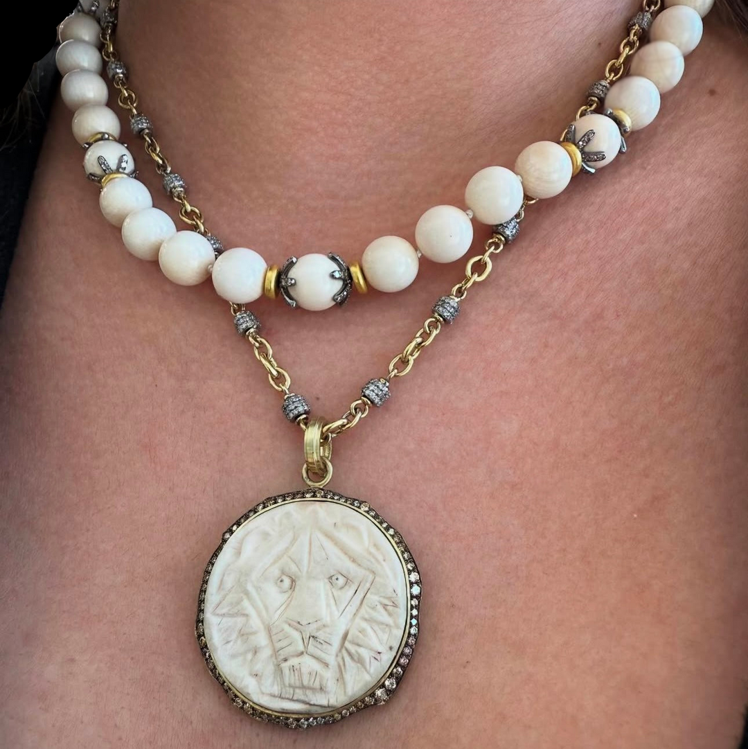 Fossilized Mammoth Bead Necklace