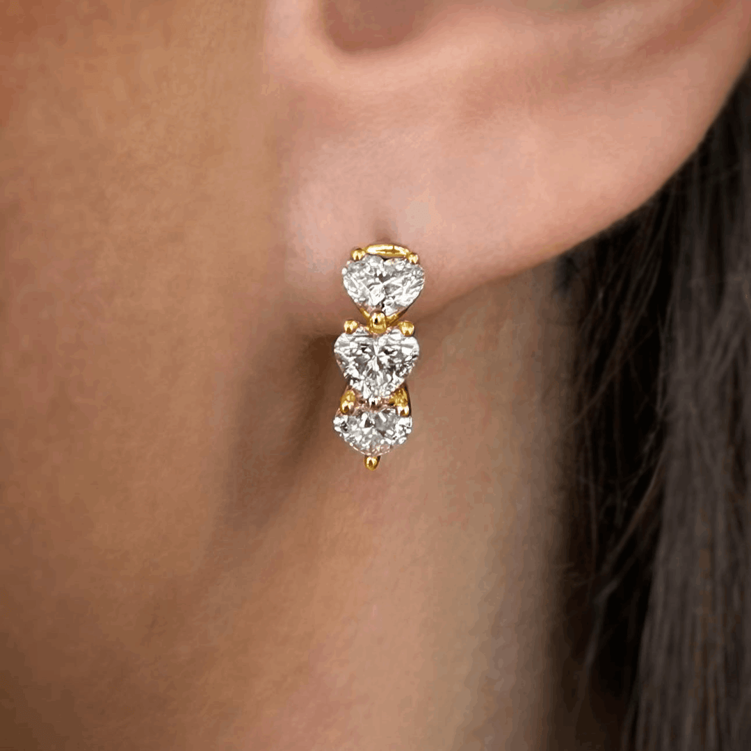 1.90 Carat Diamond Heart Huggies