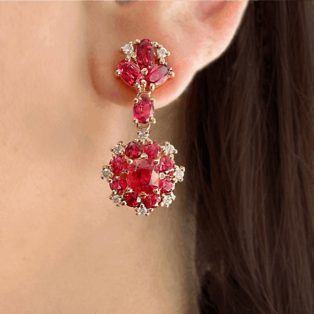 Antique Spinel Drop Earrings