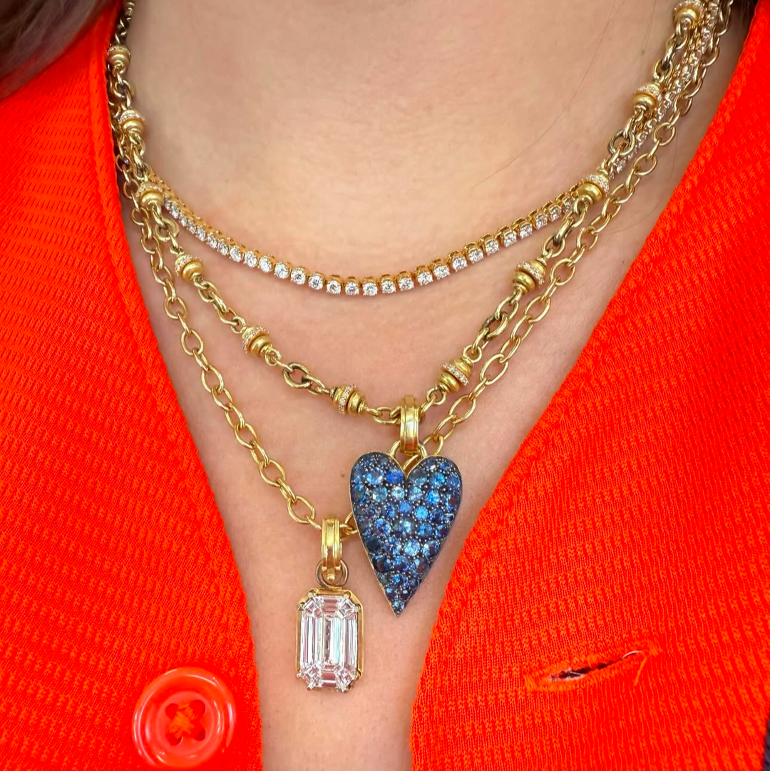 Blue Sapphire Heart Pendant