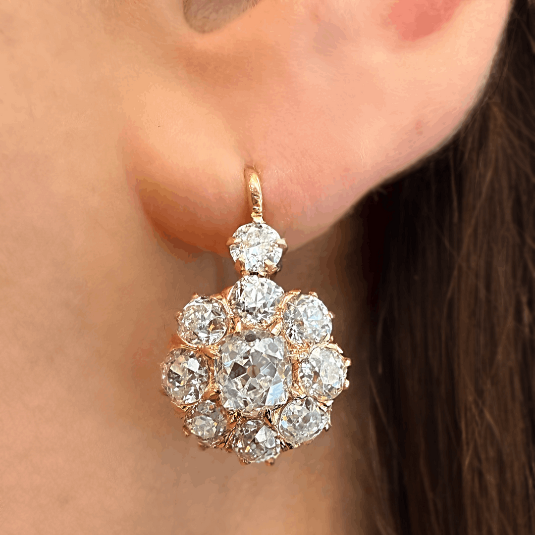 Vintage Diamond Drop Earrings