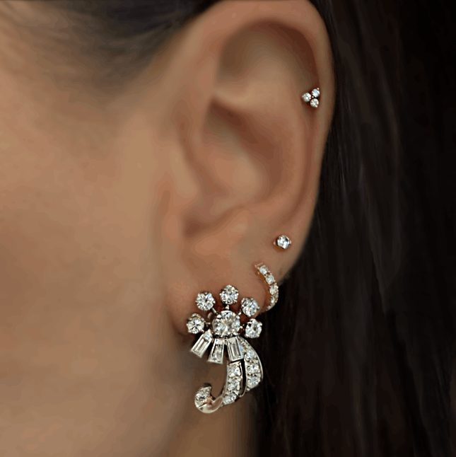 Art Deco Flower Earrings
