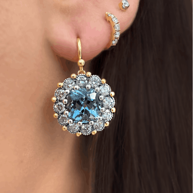 Aquamarine Cupcake Drop Earrings