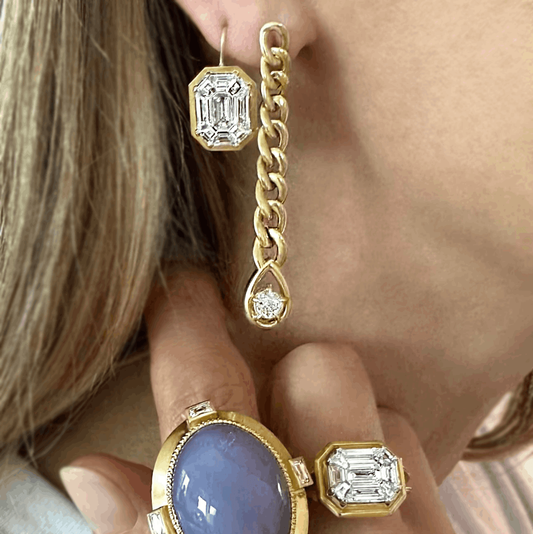 Mosaic Diamond Drop Earrings