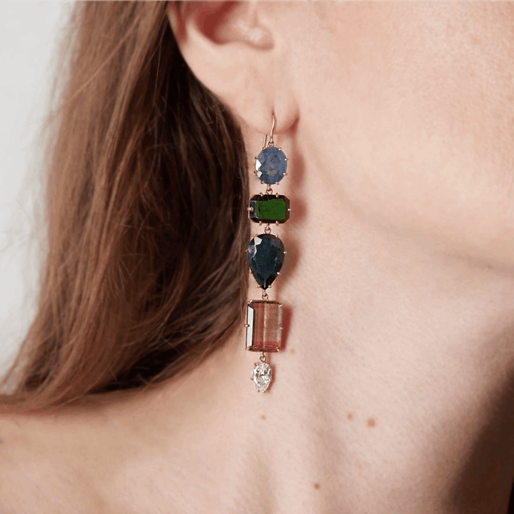 Mixed Shape Drop Earrings