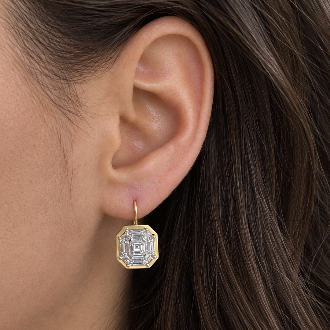 Mosaic Diamond Drop Earrings