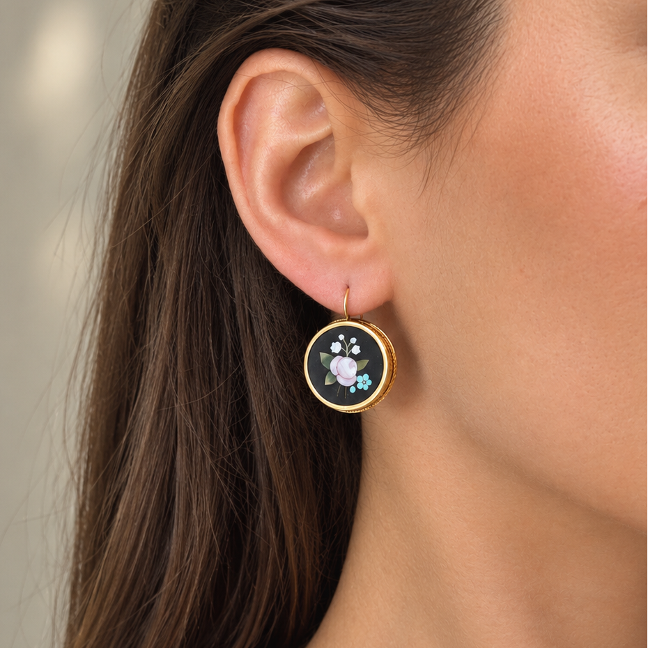 Vintage Flower Drop Earrings