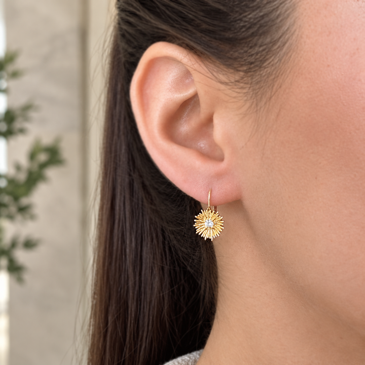 Sunburst Huggie Earrings