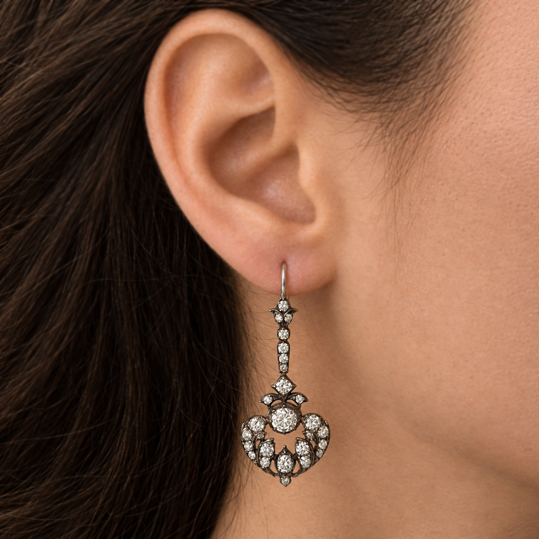 Victorian Diamond Drop Earrings