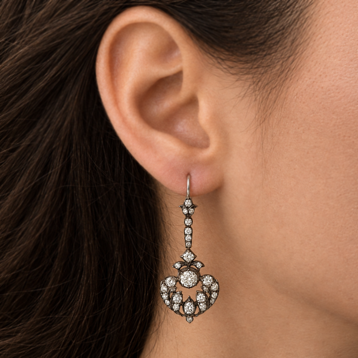 Victorian Diamond Drop Earrings