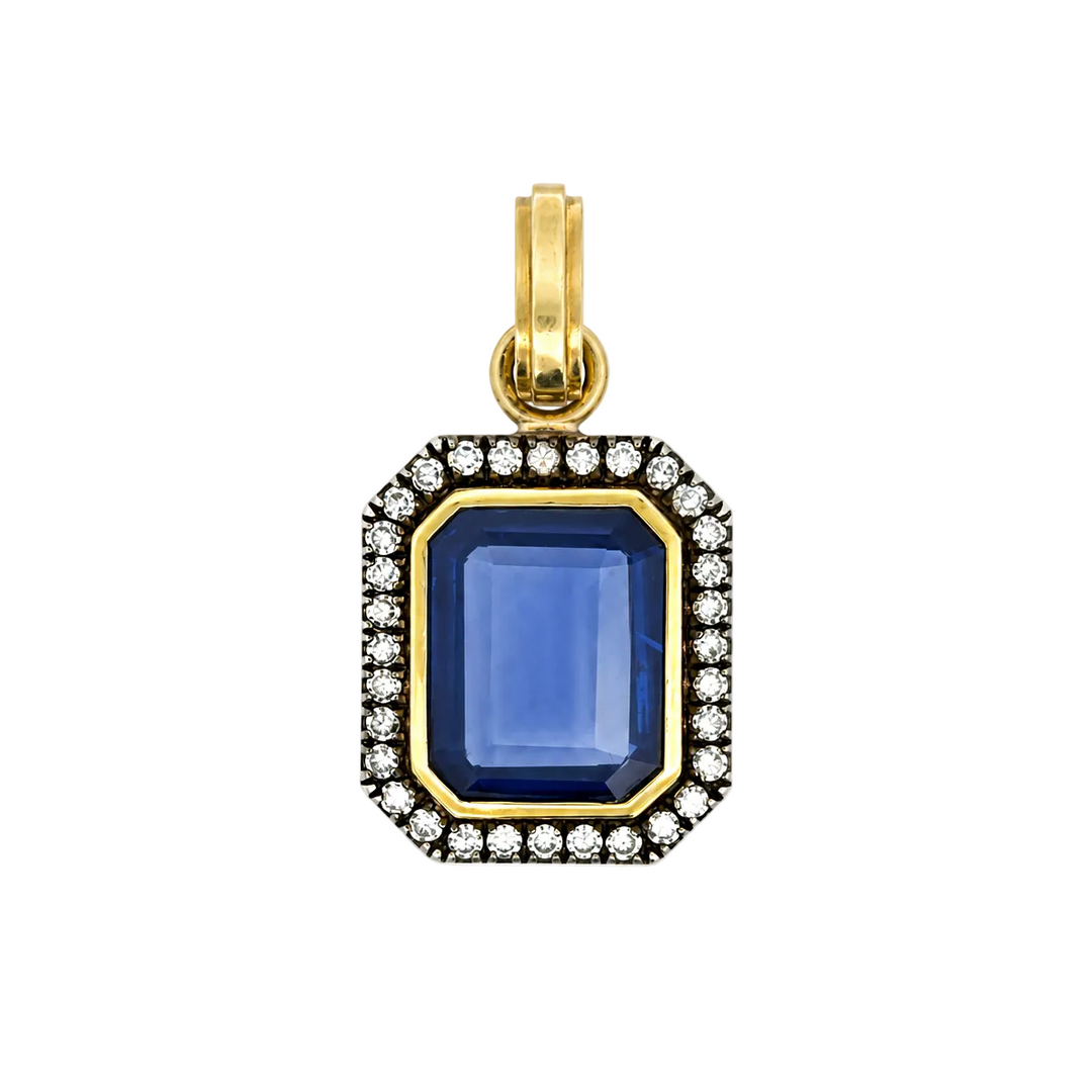 Blue Sapphire And Diamond Pendant
