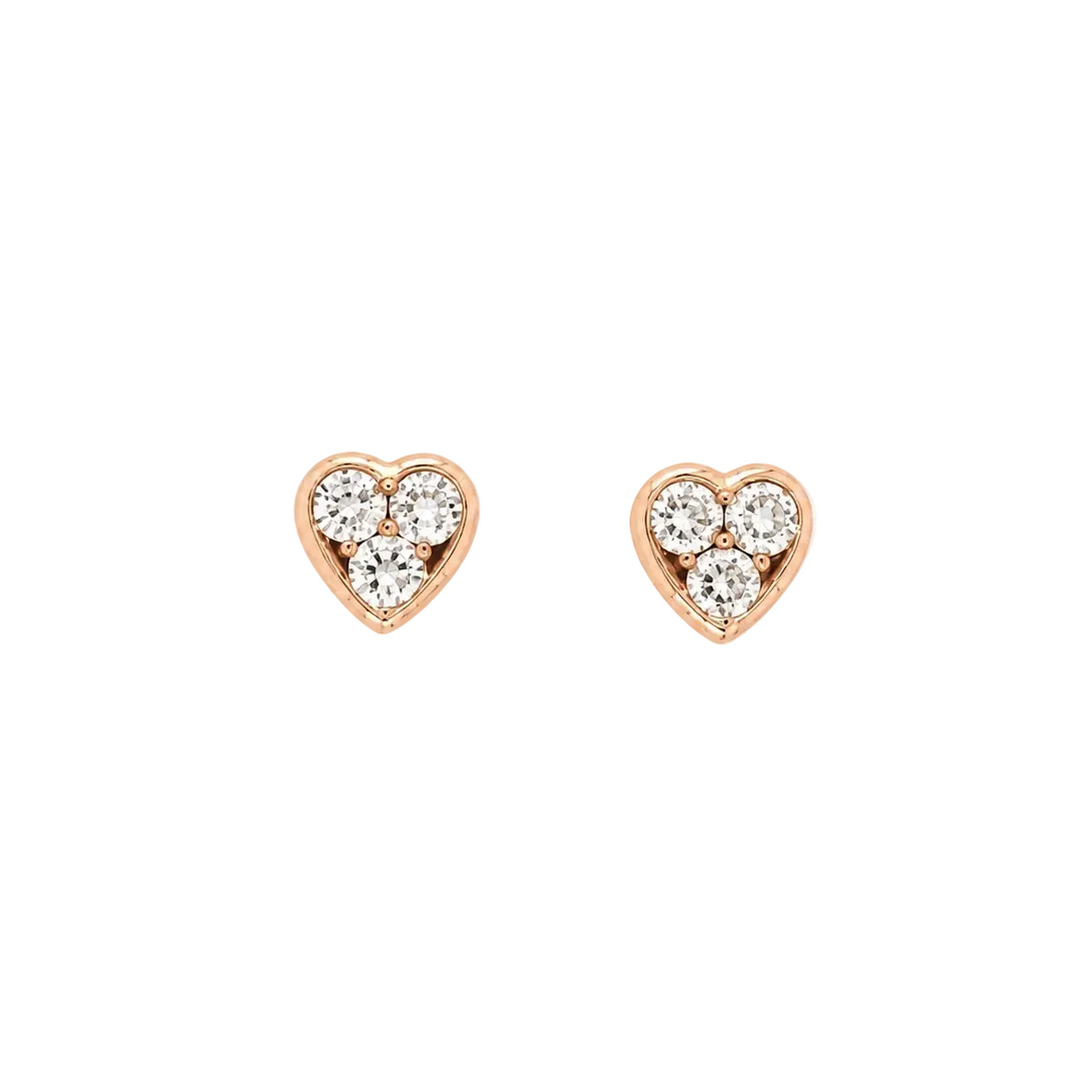Mini Heart Diamond Stud Earrings