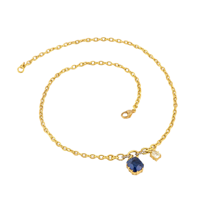Moi et Toi Sapphire and Diamond Necklace
