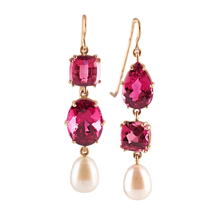 Pink Tourmaline Drop Earrings