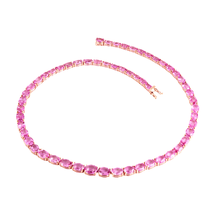 Pink Sapphire Riviera Necklace