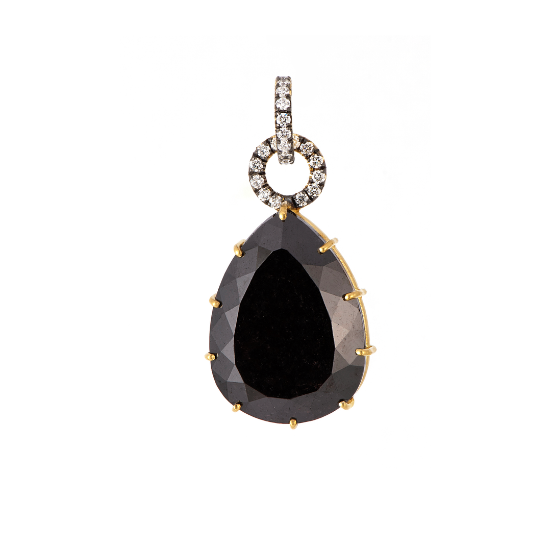 Pear Shape Black Diamond Pendant