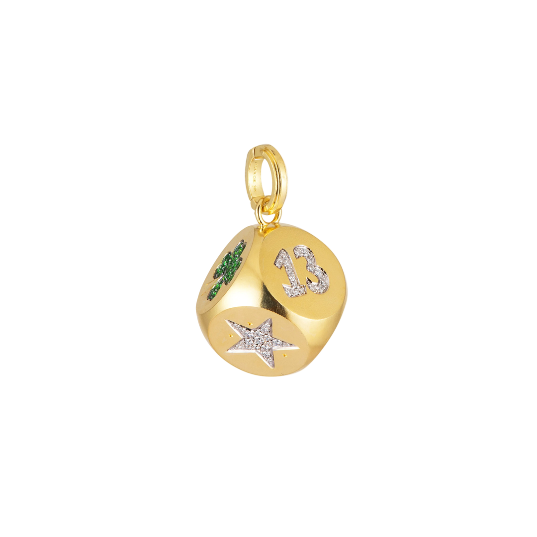 Gris Gris Multi-Gemstone Diamond Dice Pendant