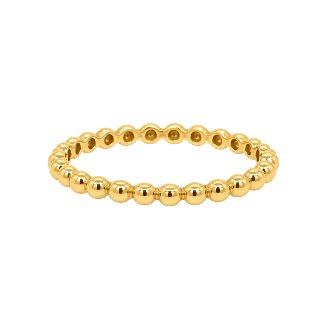 Gold Beaded Band Ring