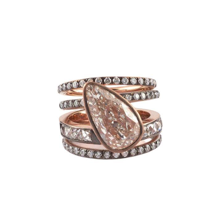 Fancy Brown Diamond Spiral Ring