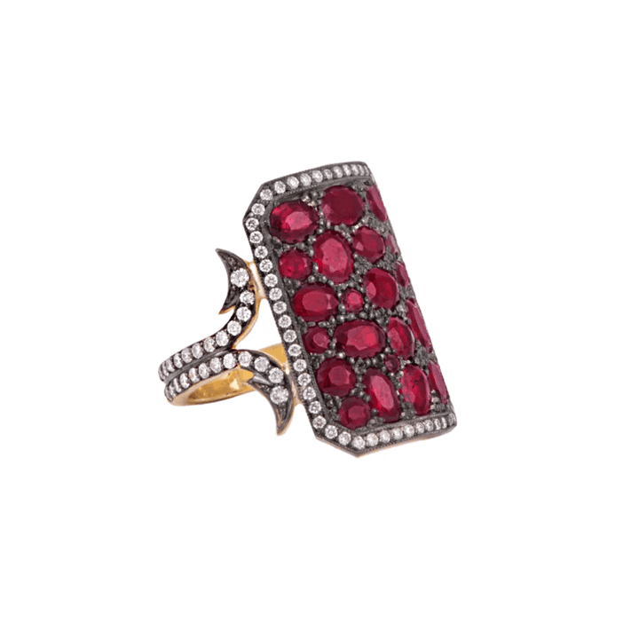 Burmese Ruby Ten Table Ring