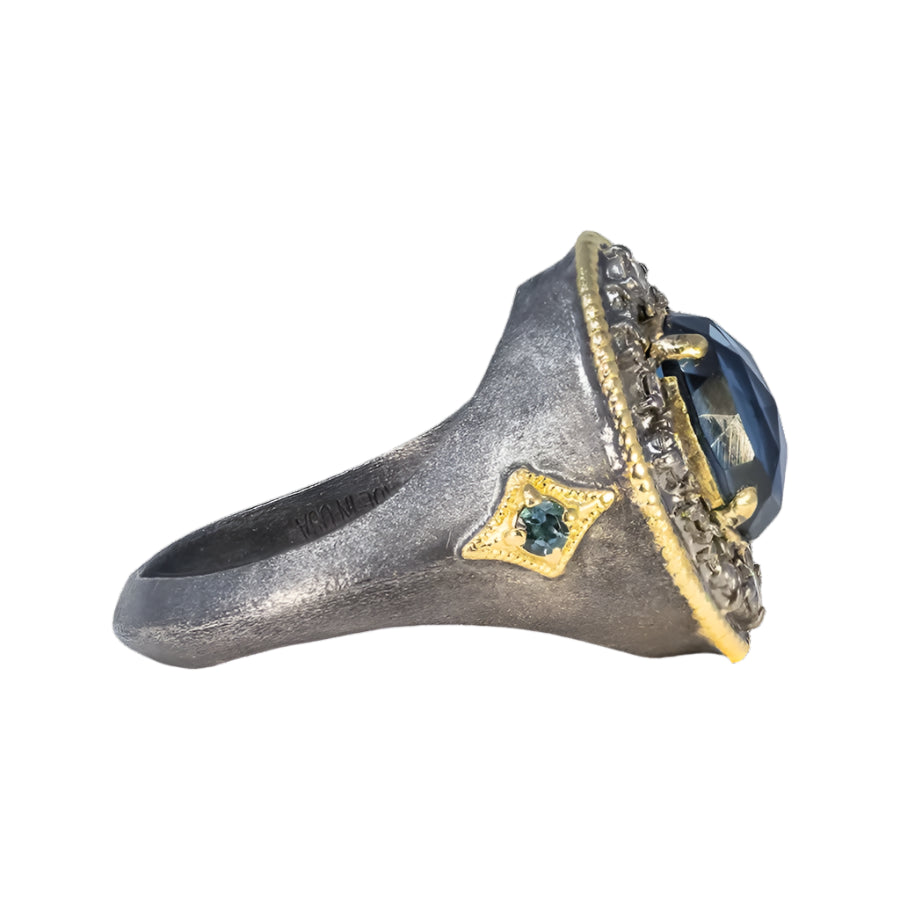 London Blue Topaz Signet Ring