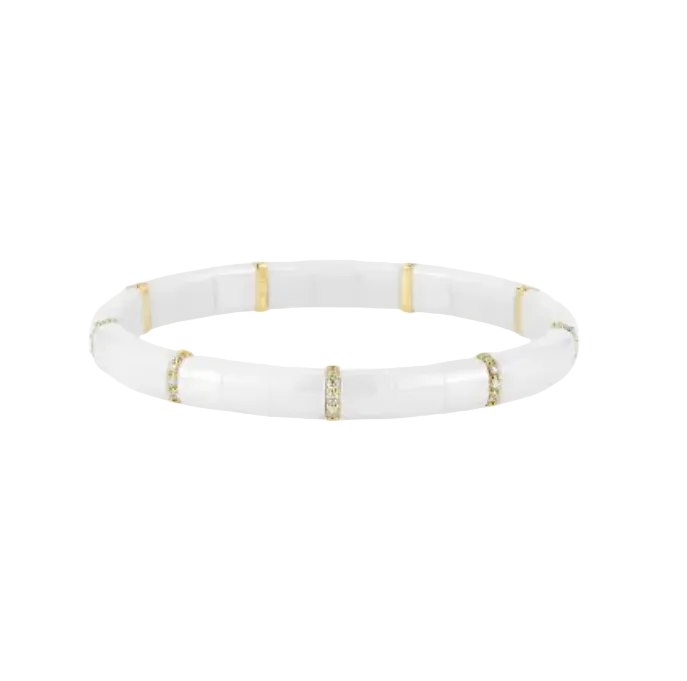 9 Diamond Station Stretch Bracelet