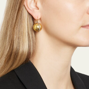 Engraved Gold Ball Drop Earrings