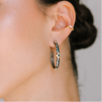 30mm London Blue Topaz Crivelli Hoops