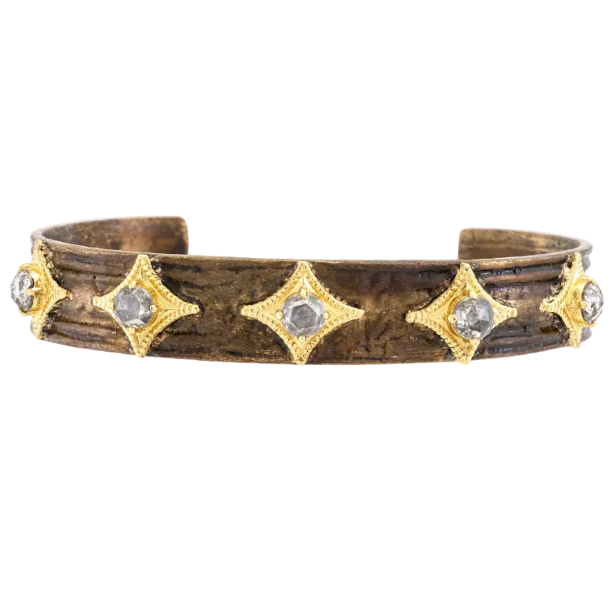 Chocolate Patina and Grey Diamond Crivelli Bracelet