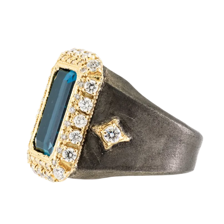 London Blue Topaz and Diamond Ring
