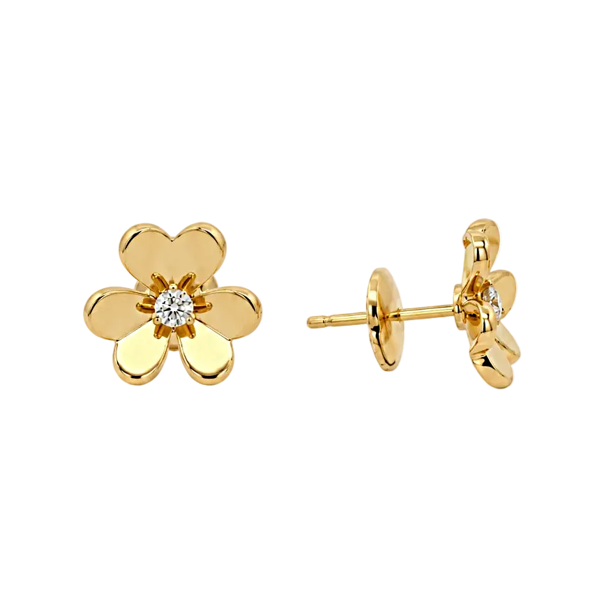 Diamond Flower Stud Earrings