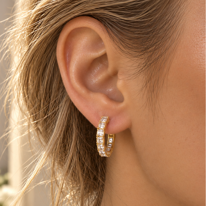 Inside Out Diamond Hoop Earrings