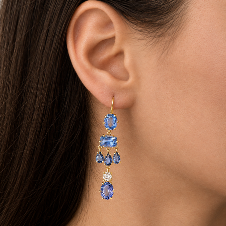 Sapphire Chandelier Drop Earrings