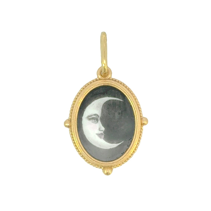 Small Enamel Man in the Moon Charm