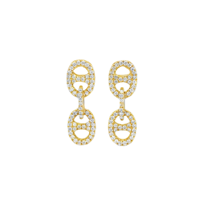 Diamond Anchor Chain Drop Earrings