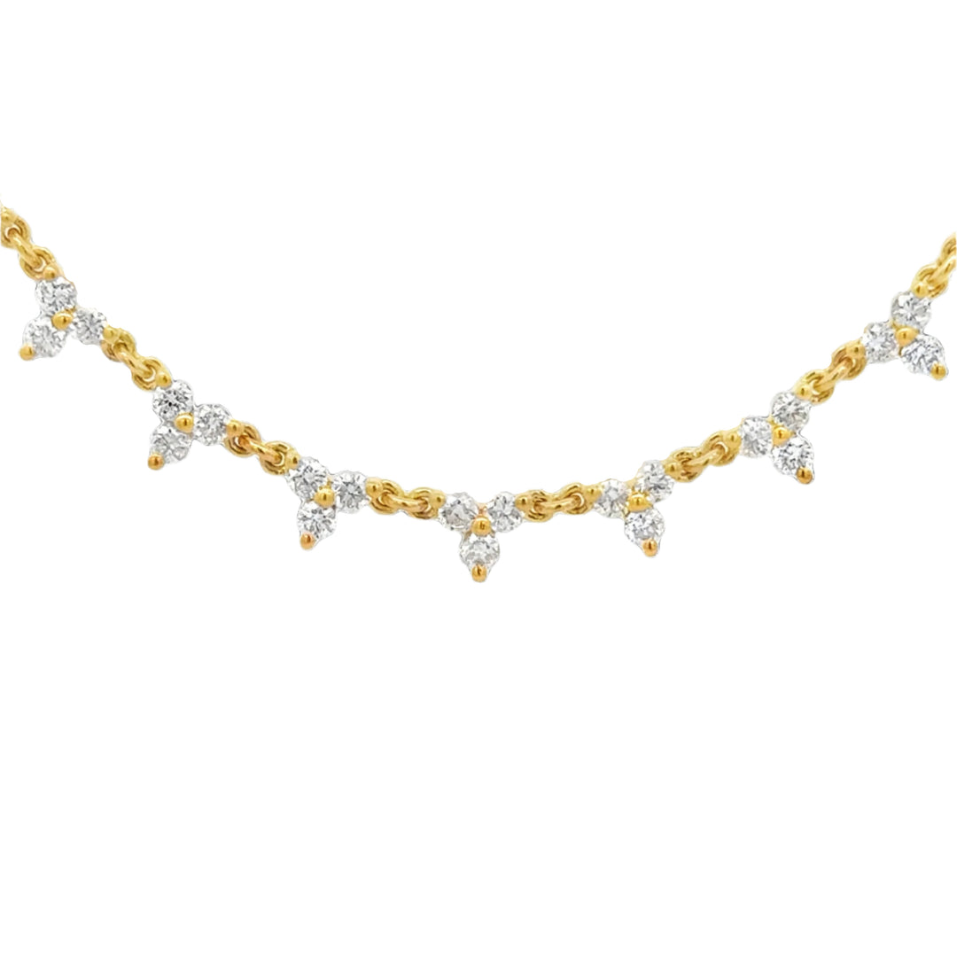 Diamond Cluster Station Necklace