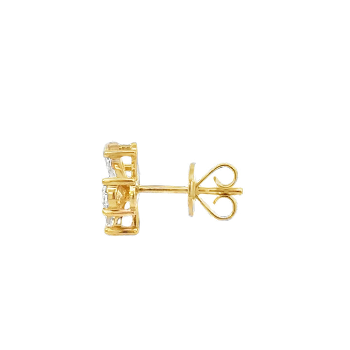 Diamond Flower Stud Earrings