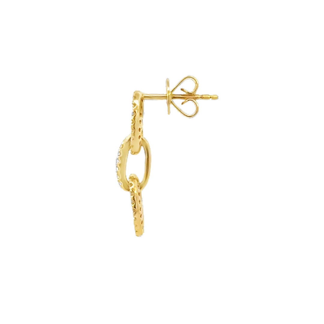 Diamond Anchor Chain Drop Earrings